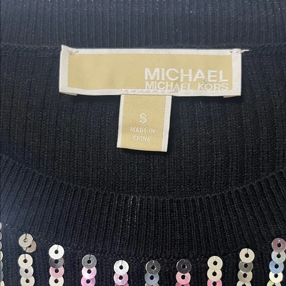 Michael Kors Black and Silver Sequin Top - Picture 3 of 4